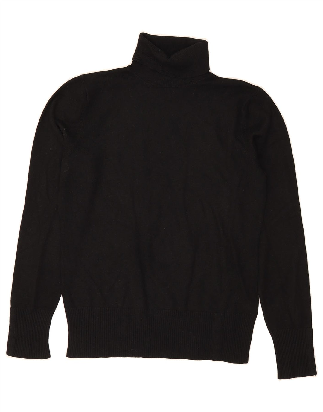 JOHN LEWIS Womens Roll Neck Jumper Sweater UK 12 Medium Black Viscose Vintage John Lewis and Second-Hand John Lewis from Messina Hembry 