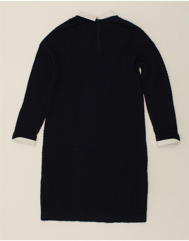 HOBBS Womens Long Sleeve Shift Dress US 10 Large Navy Blue Polyamide | Vintage Hobbs | Thrift | Second-Hand Hobbs | Used Clothing | Messina Hembry 