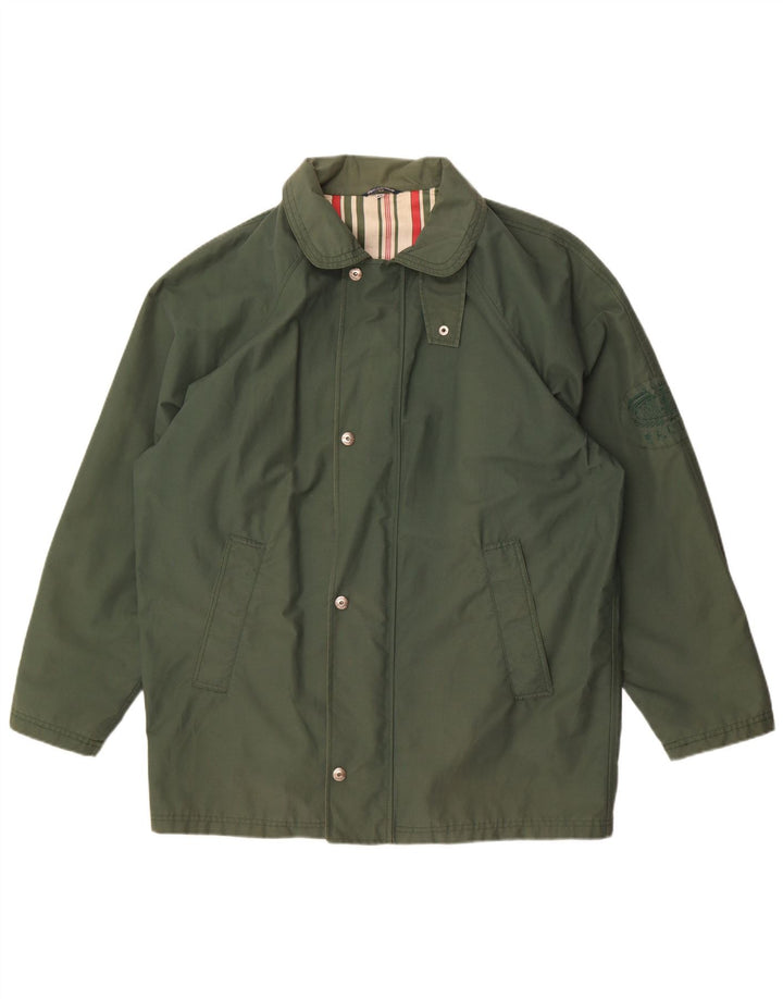 Faciba Mens Bomber Jacket IT 52 XL Green Striped Cotton