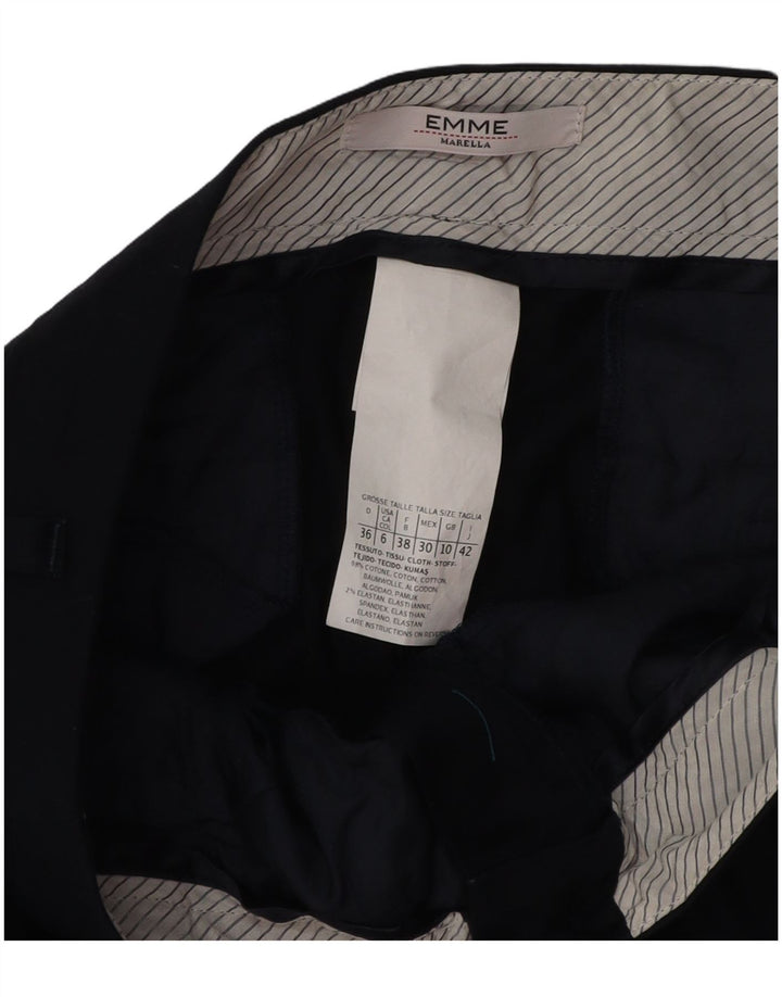 MARELLA Womens EMME Slim Chino Trousers UK 10 Small W32 L30 Navy Blue