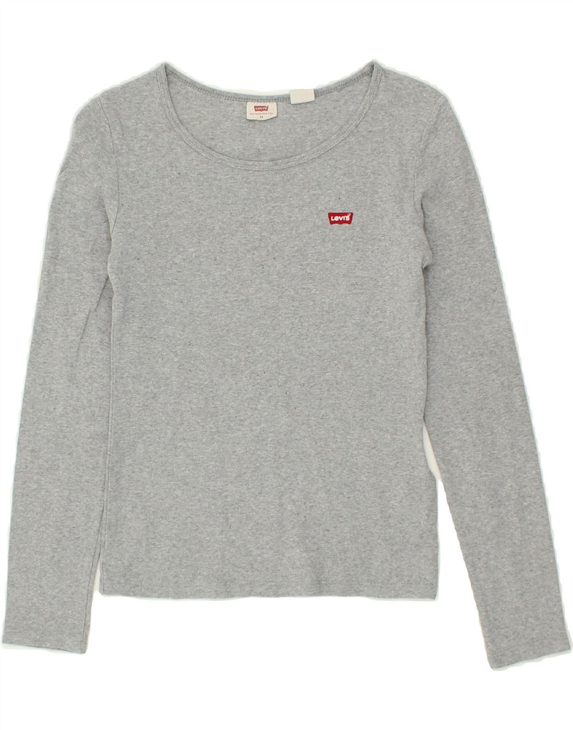 LEVI'S Womens Top Long Sleeve UK 6 XS Grey Cotton Vintage Levi's and Second-Hand Levi's from Messina Hembry 