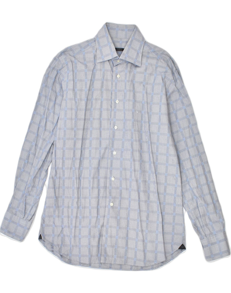 UNGARO Mens Shirt Size 42 16 1/2 Large Grey Check Cotton | Vintage | Thrift | Second-Hand | Used Clothing | Messina Hembry 