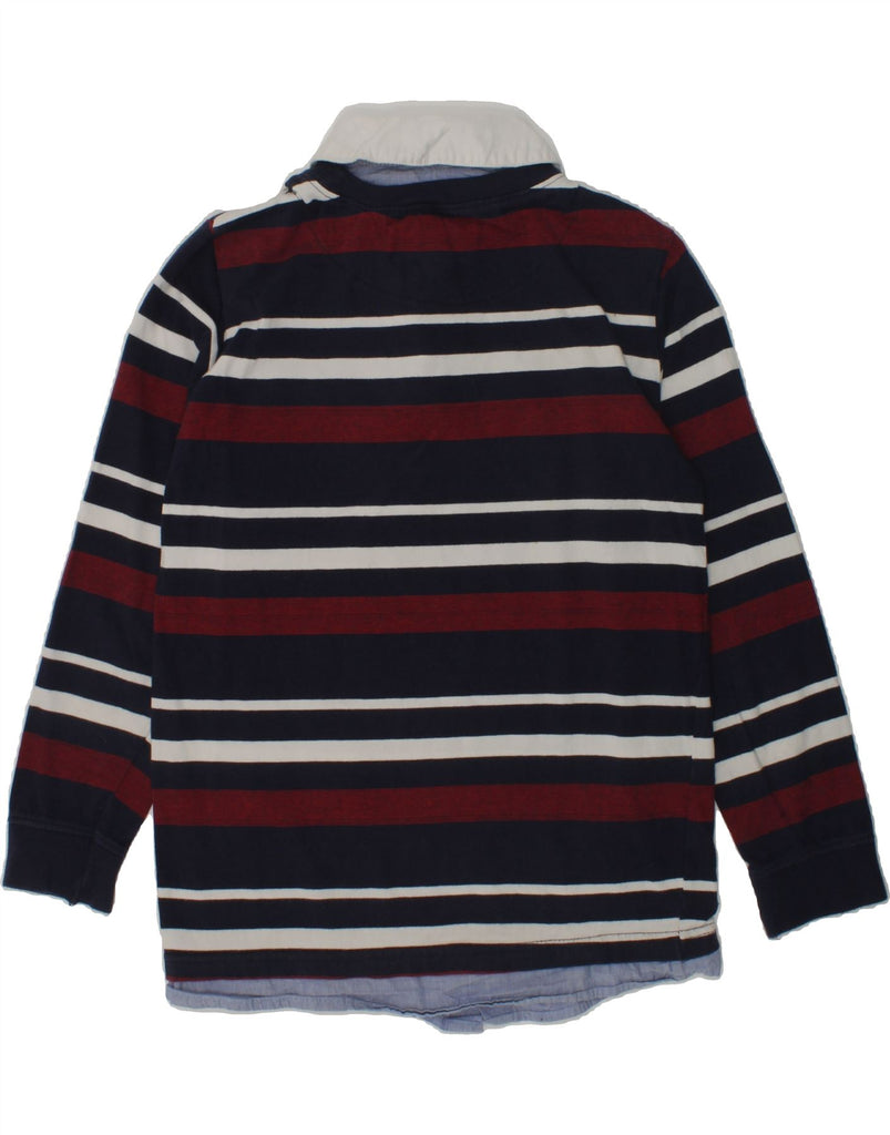 JASPER CONRAN Boys Polo Neck Jumper Sweater 9-10 Years Navy Blue Striped | Vintage Jasper Conran | Thrift | Second-Hand Jasper Conran | Used Clothing | Messina Hembry 