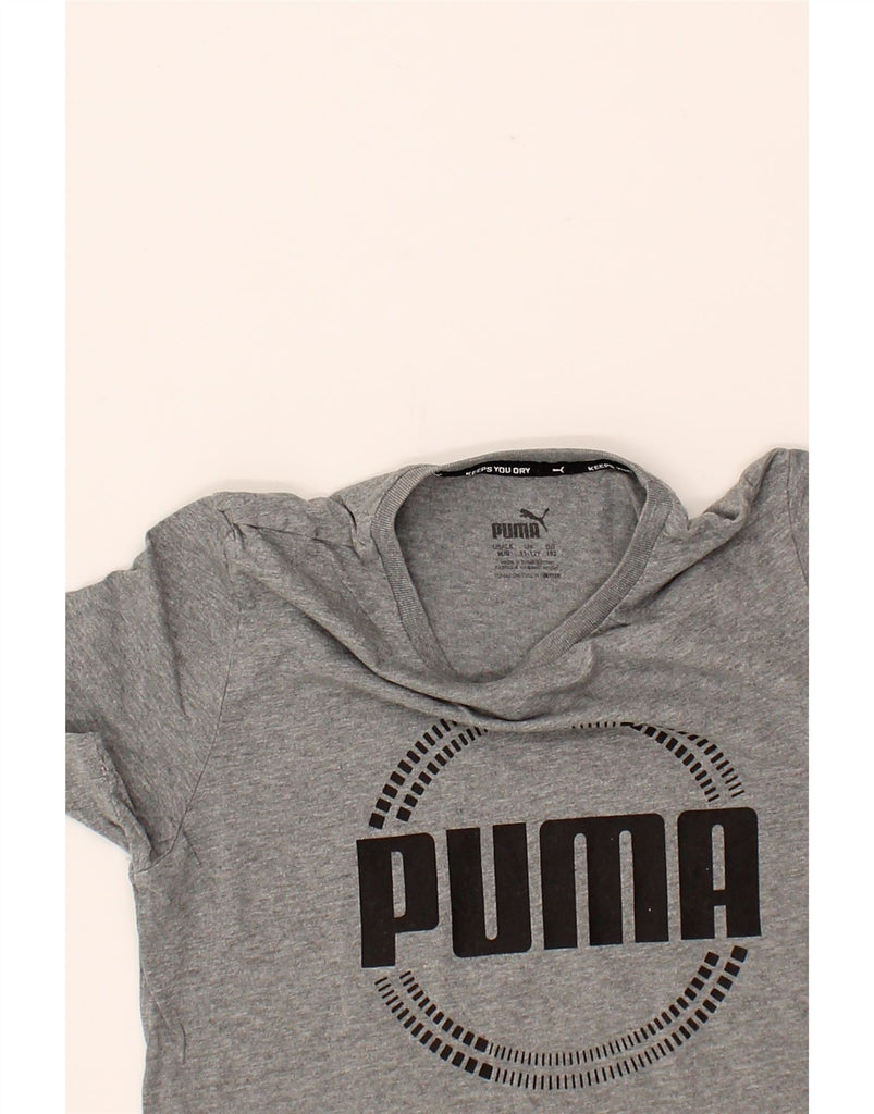 PUMA Boys Graphic T-Shirt Top 11-12 Years Large  Grey Cotton Vintage Puma and Second-Hand Puma from Messina Hembry 