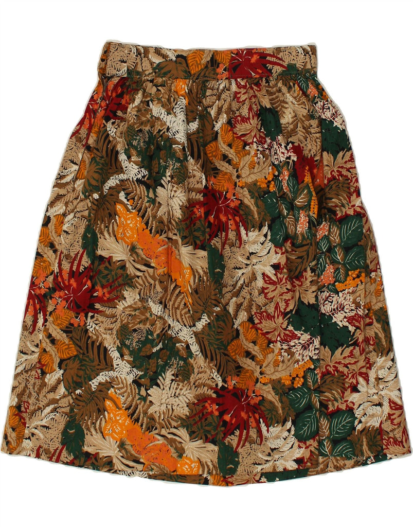 VINTAGE Womens A-Line Skirt W26 Small Brown Floral | Vintage Vintage | Thrift | Second-Hand Vintage | Used Clothing | Messina Hembry 