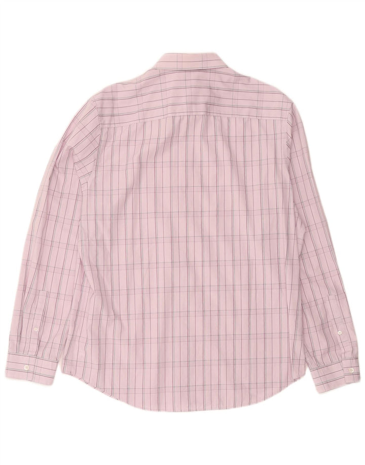 CALVIN KLEIN Mens Shirt Large Pink Check Cotton