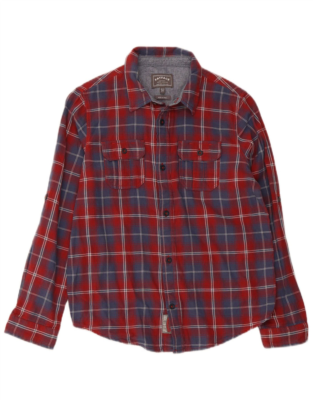 Fat Face Boys Flannel Shirt 10-11 Years Red Check Cotton