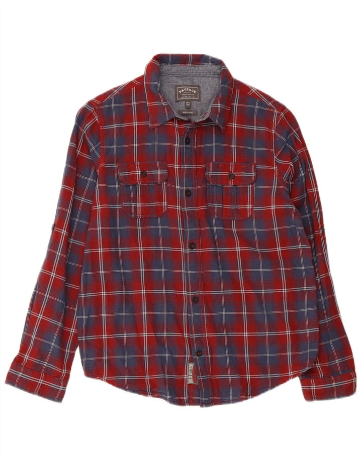 Fat Face Boys Flannel Shirt 10-11 Years Red Check Cotton