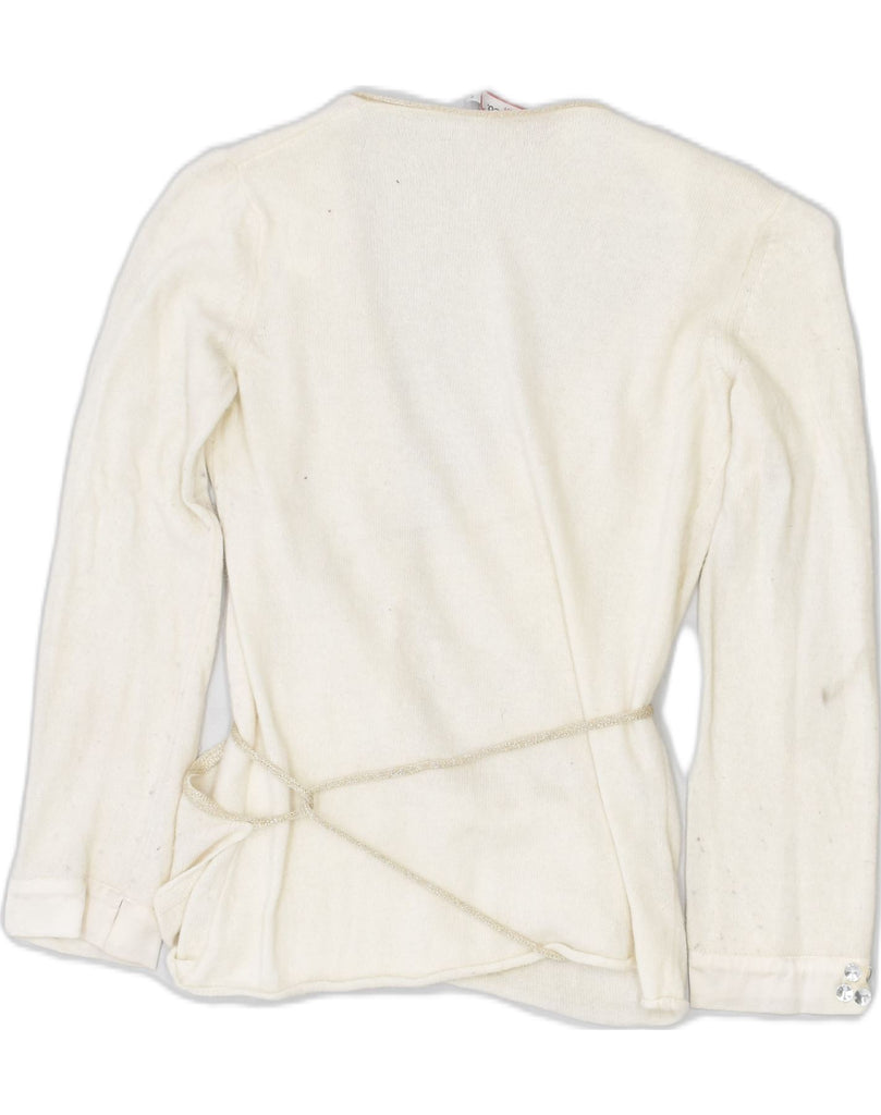 MAX & CO. Girls Wrap Cardigan Sweater 7-8 Years Small Beige Cotton | Vintage Max & Co. | Thrift | Second-Hand Max & Co. | Used Clothing | Messina Hembry 