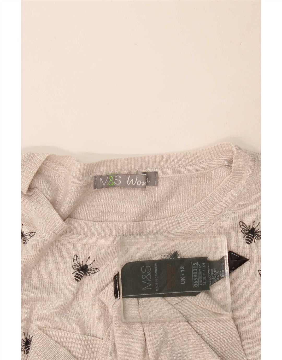 Marks & Spencer Womens Boat Neck Jumper Sweater UK 12 Medium Grey