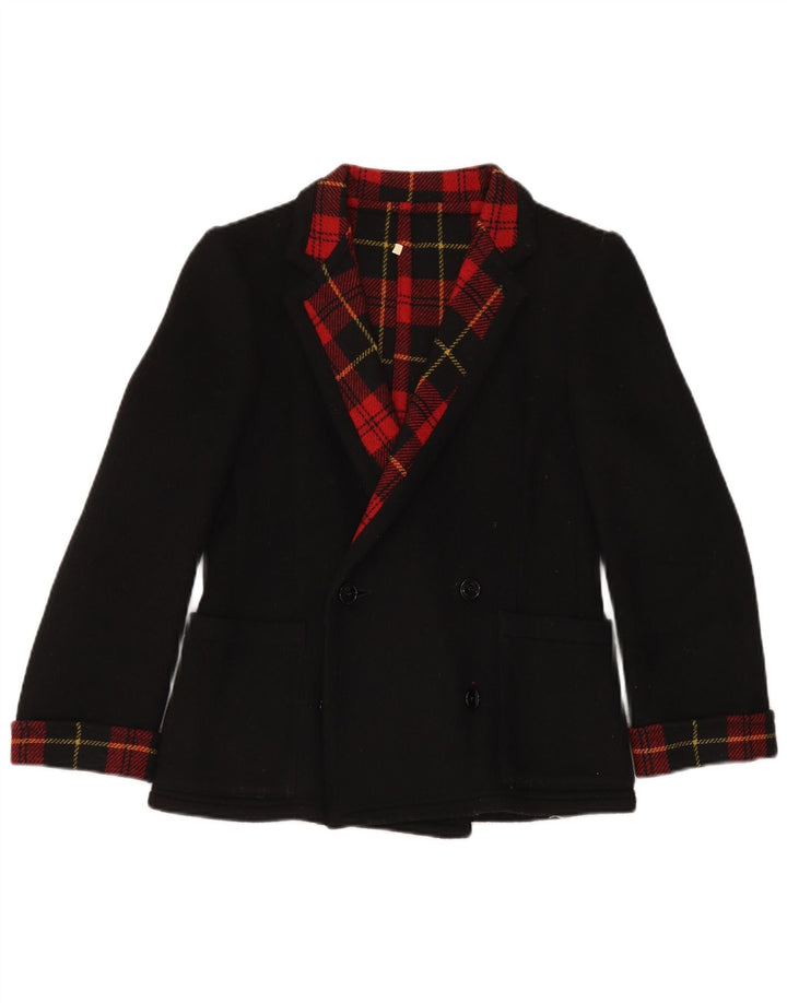 Vintage Womens Double Breasted Blazer Jacket IT 42 Medium Black Check