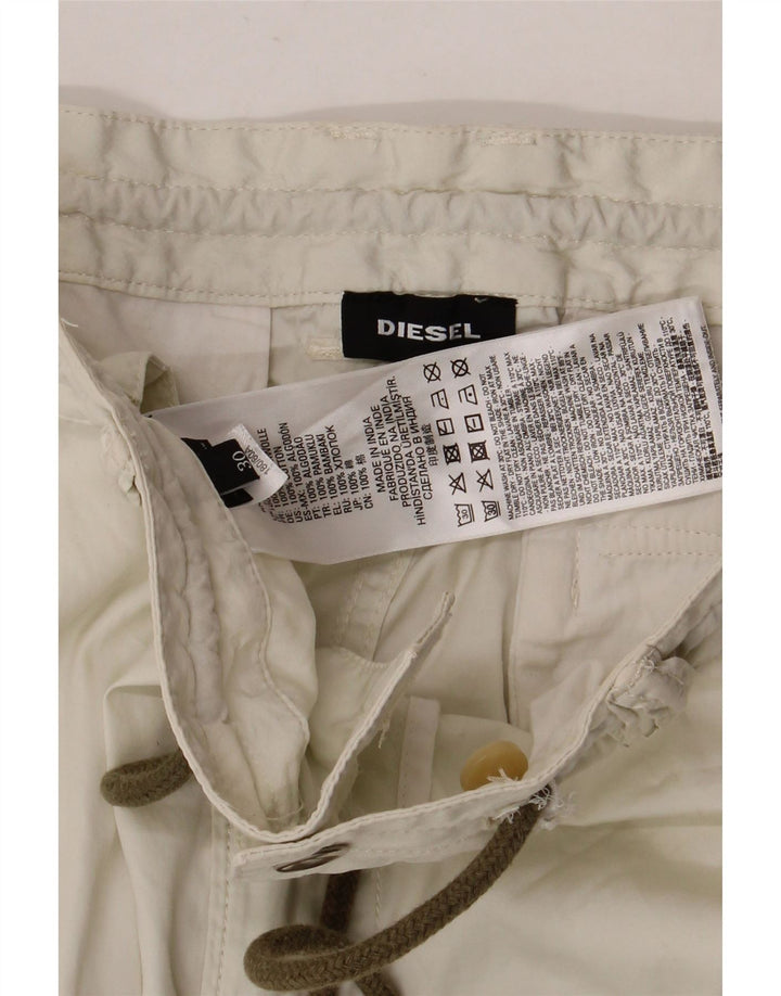 Diesel Mens Cargo Shorts W30 Medium Off White Cotton