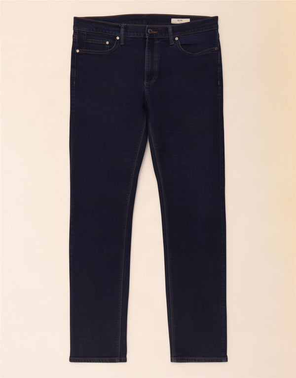 Marks & Spencer Mens Slim Jeans W36 L33 Navy Blue Cotton