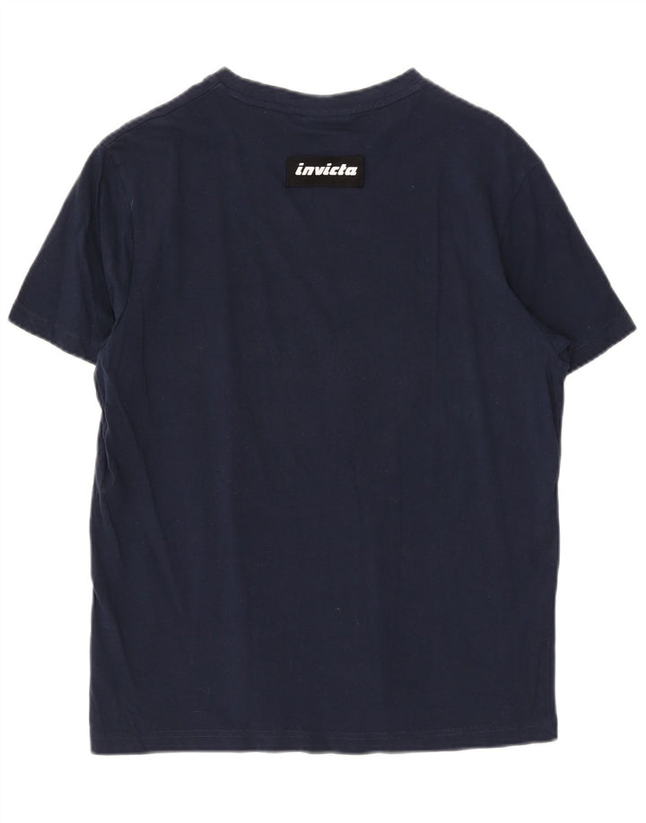 Invicta Mens Graphic T-Shirt Top Large Navy Blue Cotton