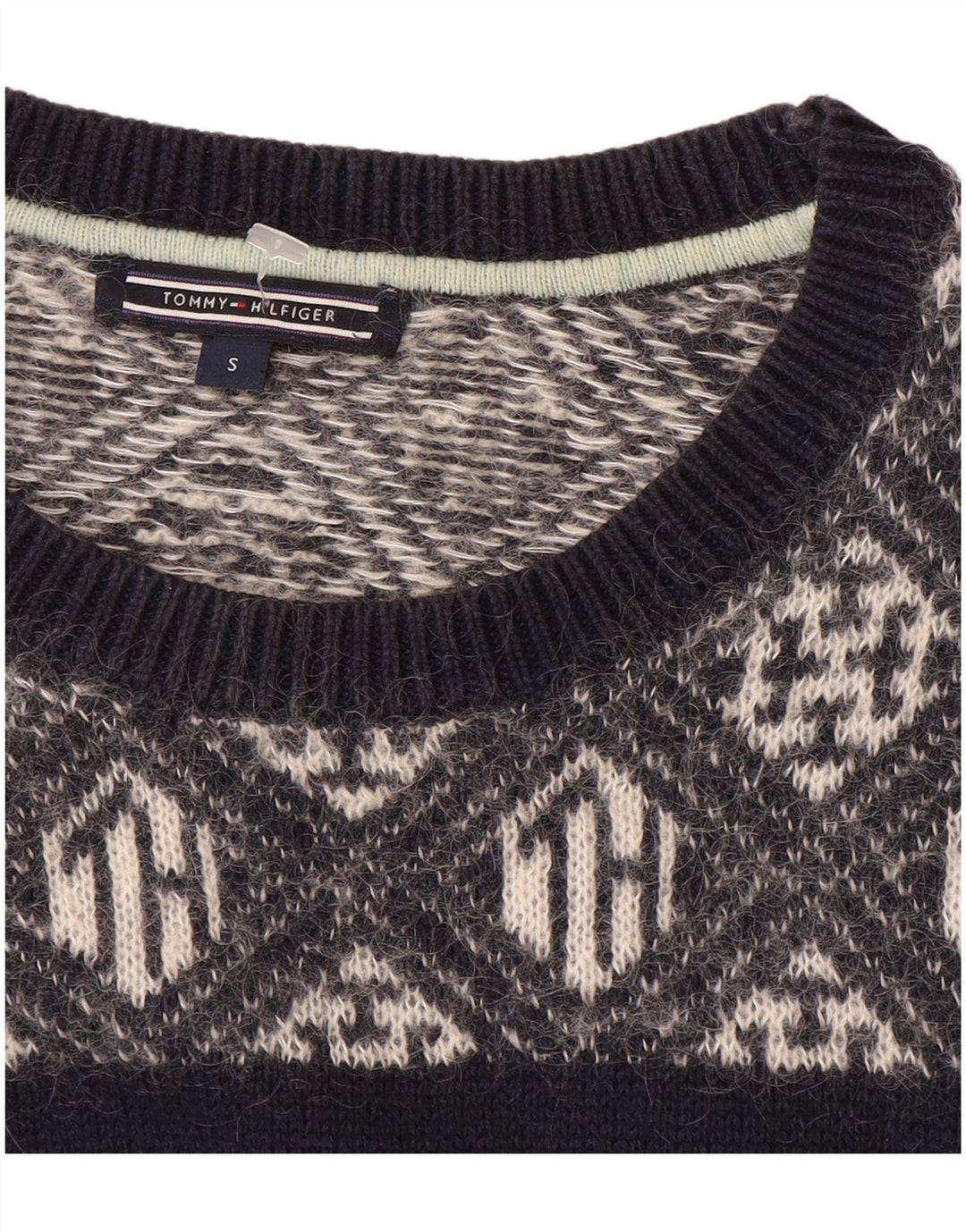 TOMMY HILFIGER Womens Crew Neck Jumper Sweater UK 10 Small Blue