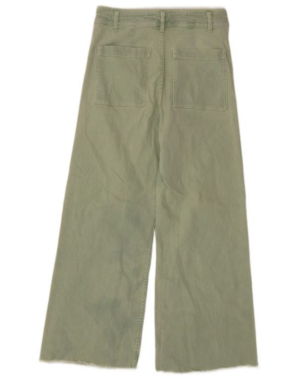 Zara Womens High Rise Wide Leg Jeans EU 40 Medium W30 L27 Green