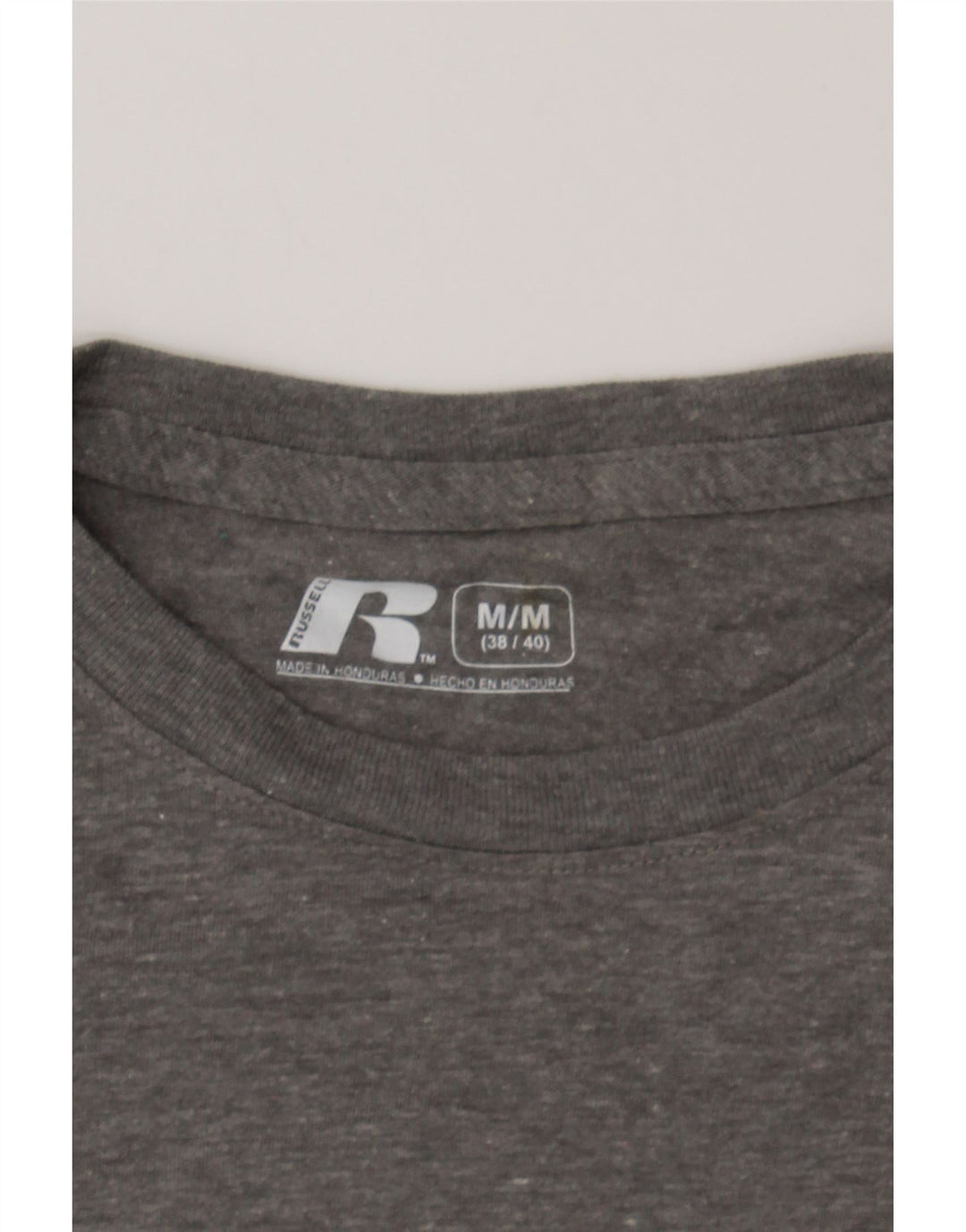 RUSSELL ATHLETIC Mens Graphic T-Shirt Top UK 38/40 Medium Grey Vintage Russell Athletic and Second-Hand Russell Athletic from Messina Hembry 
