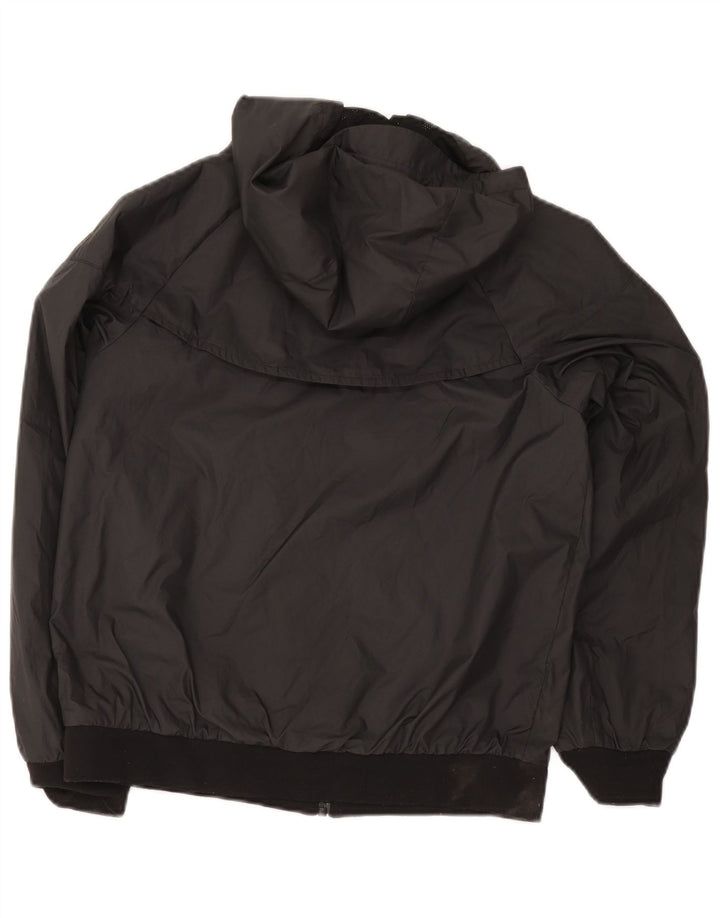 Nike Boys Hooded Tracksuit Top Jacket 12-13 Years Large Black Polyester