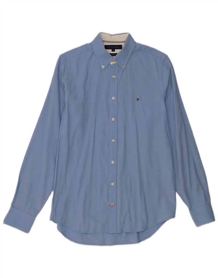 Tommy Hilfiger Mens Slim Fit Shirt Small Blue Cotton