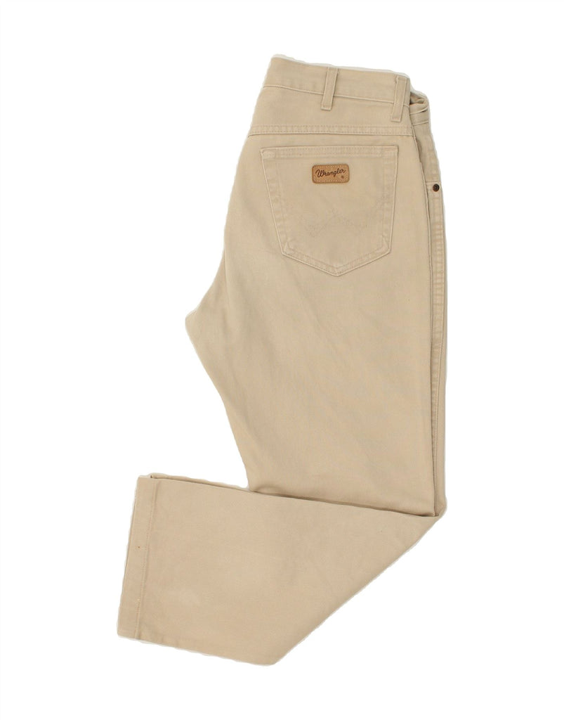 WRANGLER Mens Straight Casual Trousers W34 L30 Beige Cotton | Vintage Wrangler | Thrift | Second-Hand Wrangler | Used Clothing | Messina Hembry 