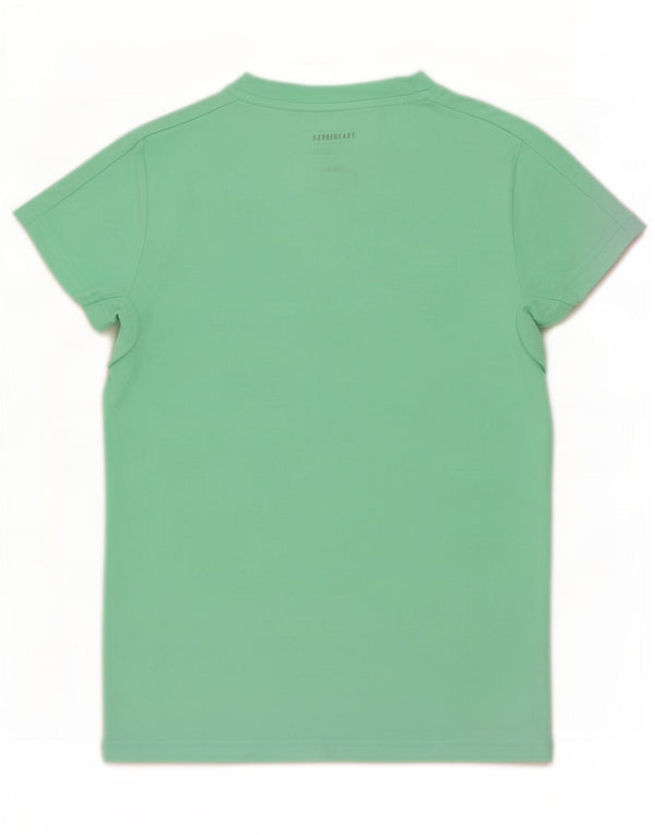 Adidas Girls Aeroready T-Shirt Top 11-12 Years Green Polyester