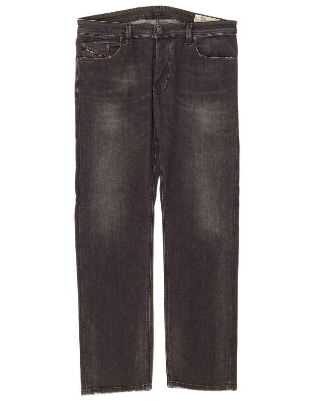 Diesel Mens Larkee Regular Straight Jeans W38 L32 Grey Cotton