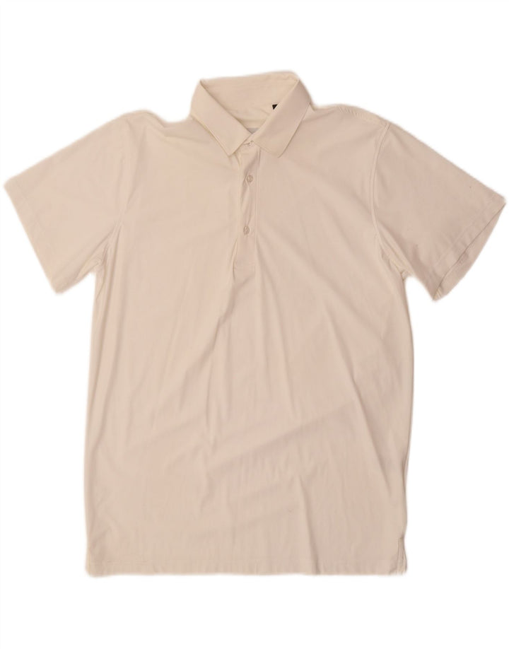 BOTTEGA ARTIGIANA Mens Polo Shirt Medium Off White Nylon