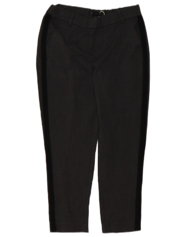 Zara Womens Trafaluc Cropped Trousers Small W26 L25 Grey Colourblock