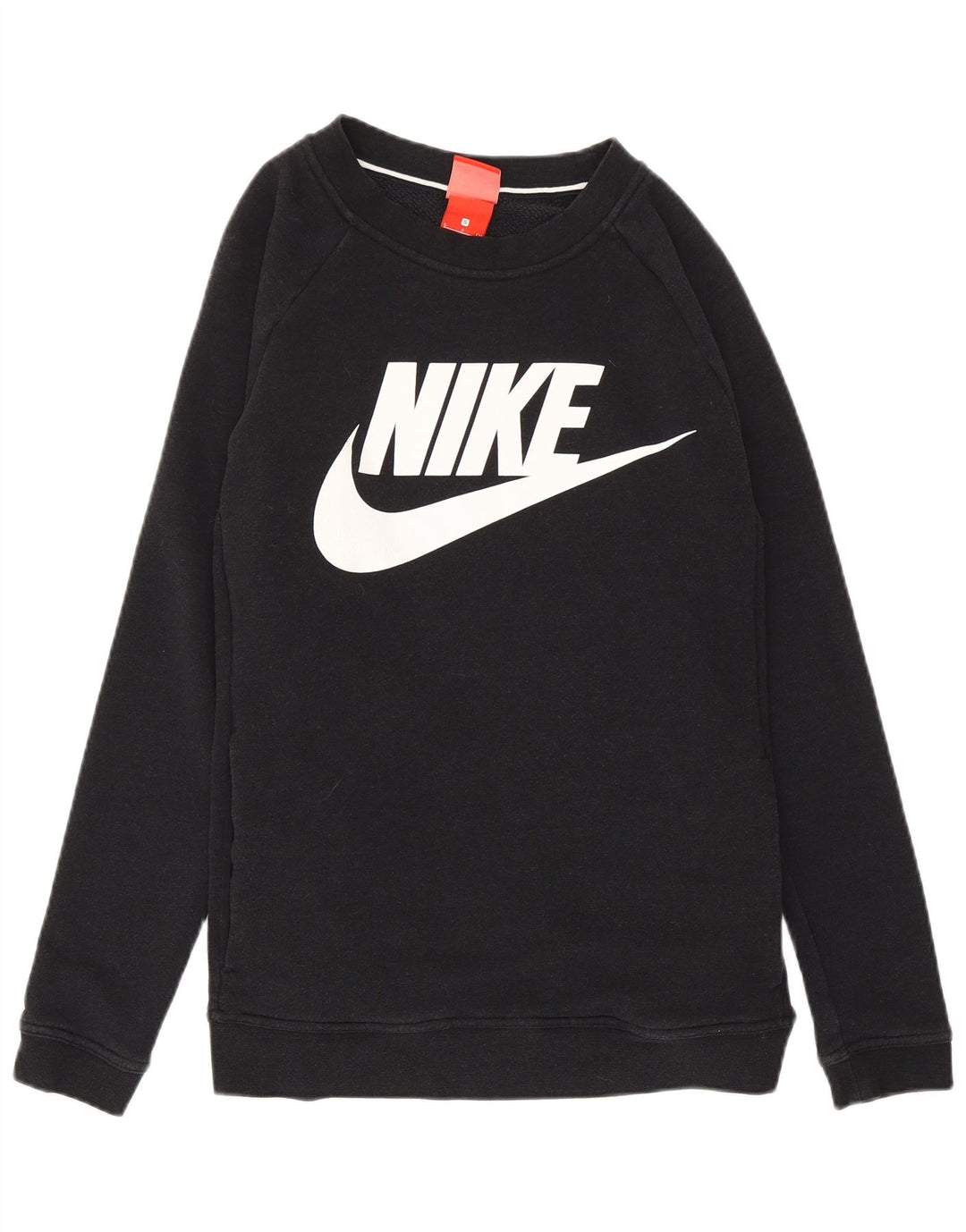 Nike Womens Graphic Sweatshirt Jumper UK 10 Small Black Cotton