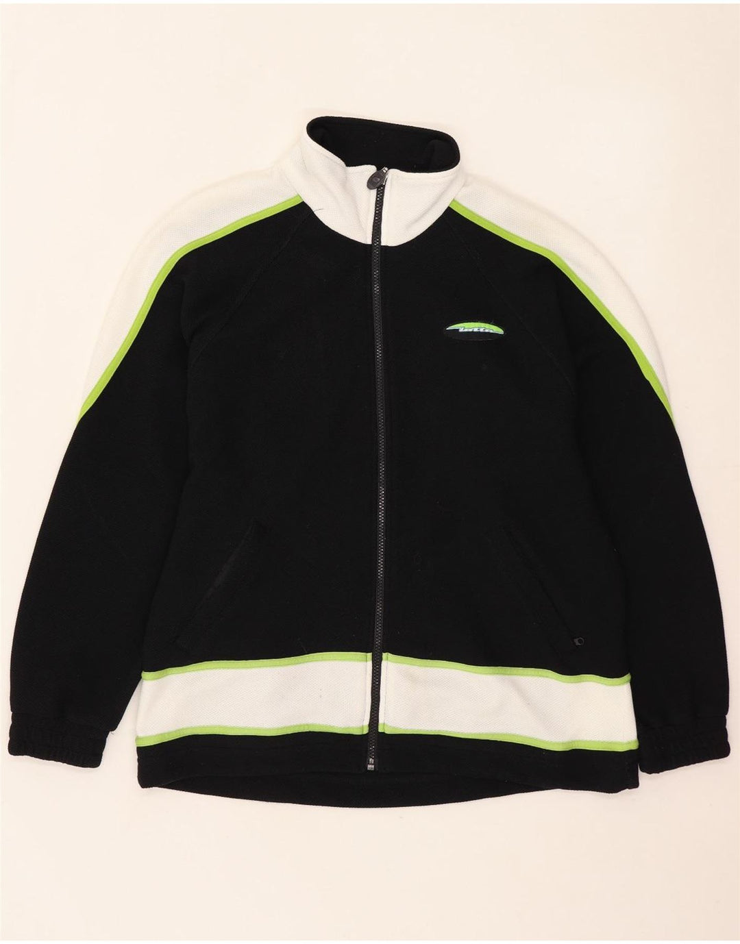 Lotto Womens Oversized Tracksuit Top Jacket UK 10 Small Black Colourblock
