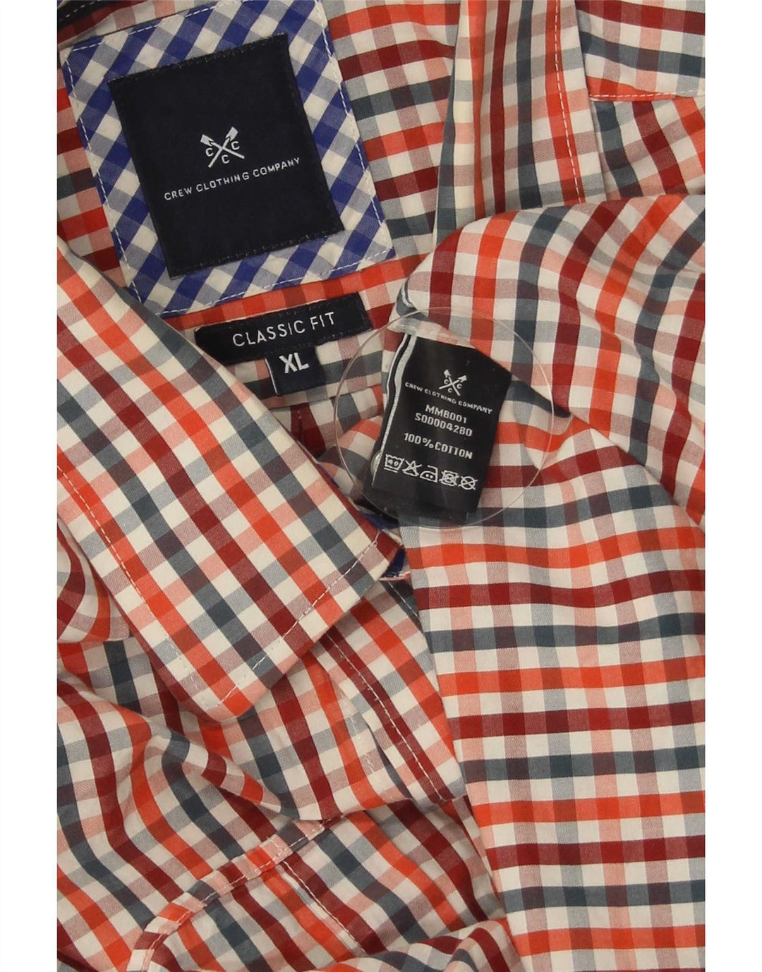 Crew Clothing Mens Classic Fit Shirt XL Multicoloured Gingham Cotton