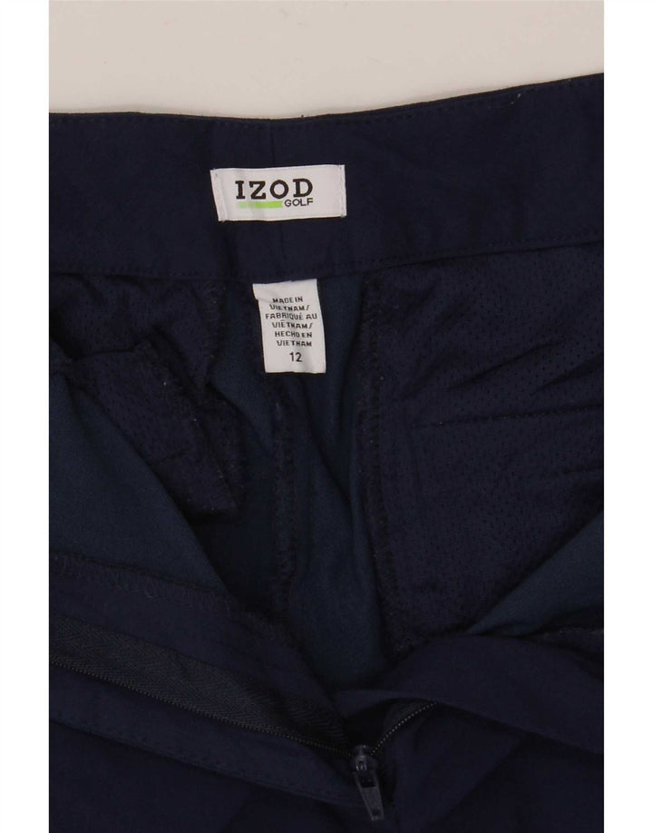 Izod Womens Chino Shorts US 12 Large W34 Navy Blue Rayon