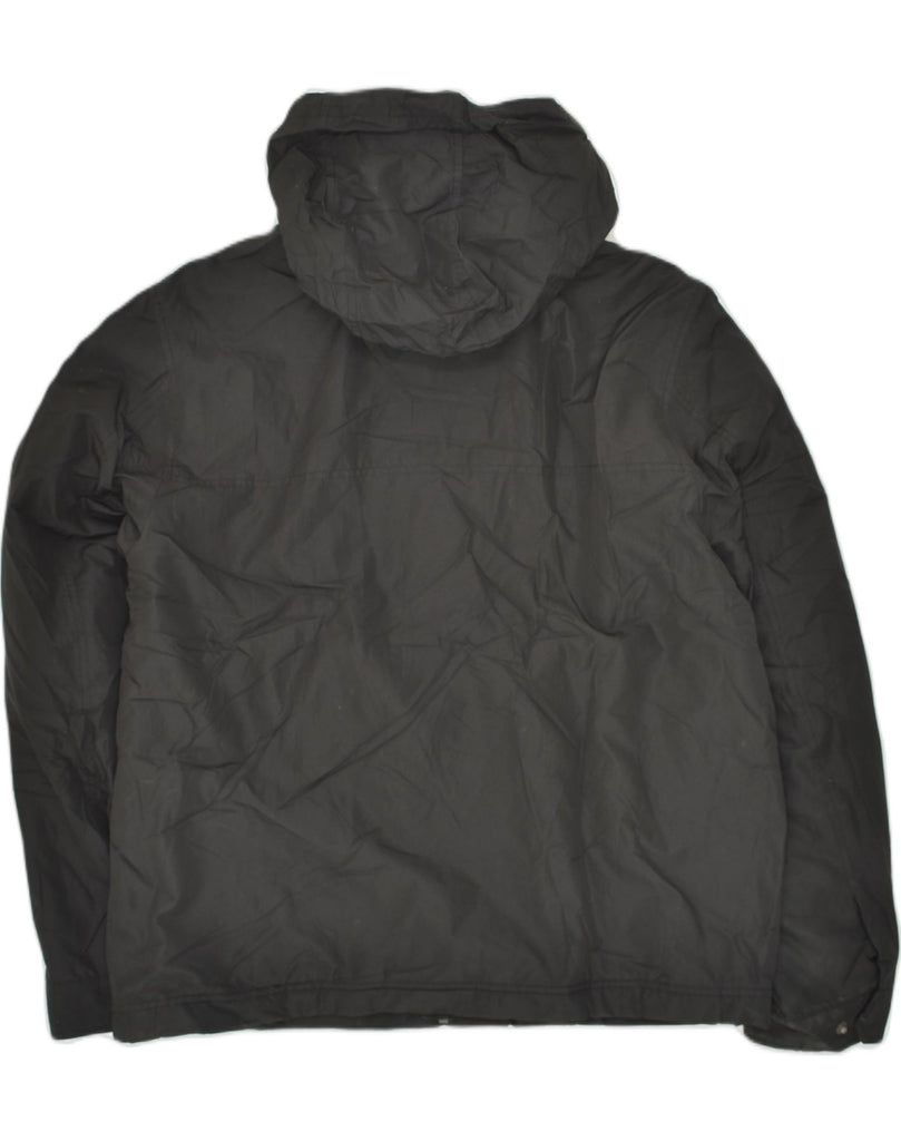 DOCKERS Mens Hooded Windbreaker Jacket UK 40 Large Black Polyester | Vintage Dockers | Thrift | Second-Hand Dockers | Used Clothing | Messina Hembry 