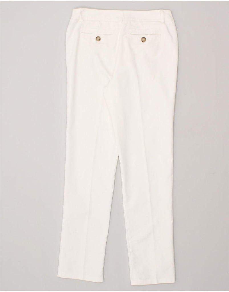 MARELLA Womens Straight Casual Trousers UK 8 Small W26 L28 White Cotton | Vintage Marella | Thrift | Second-Hand Marella | Used Clothing | Messina Hembry 