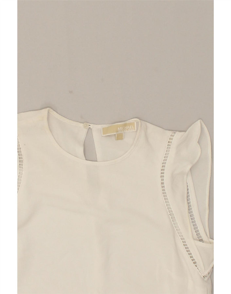 MICHAEL KORS Womens Blouse Top UK 6 XS White Polyester Vintage Michael Kors and Second-Hand Michael Kors from Messina Hembry 