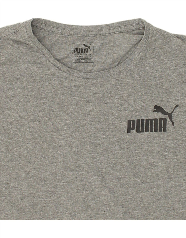 PUMA Mens Graphic T-Shirt Top Medium Grey Cotton Vintage Puma and Second-Hand Puma from Messina Hembry 