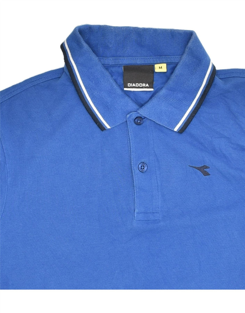 DIADORA Mens Polo Shirt Medium Blue Cotton | Vintage Diadora | Thrift | Second-Hand Diadora | Used Clothing | Messina Hembry 