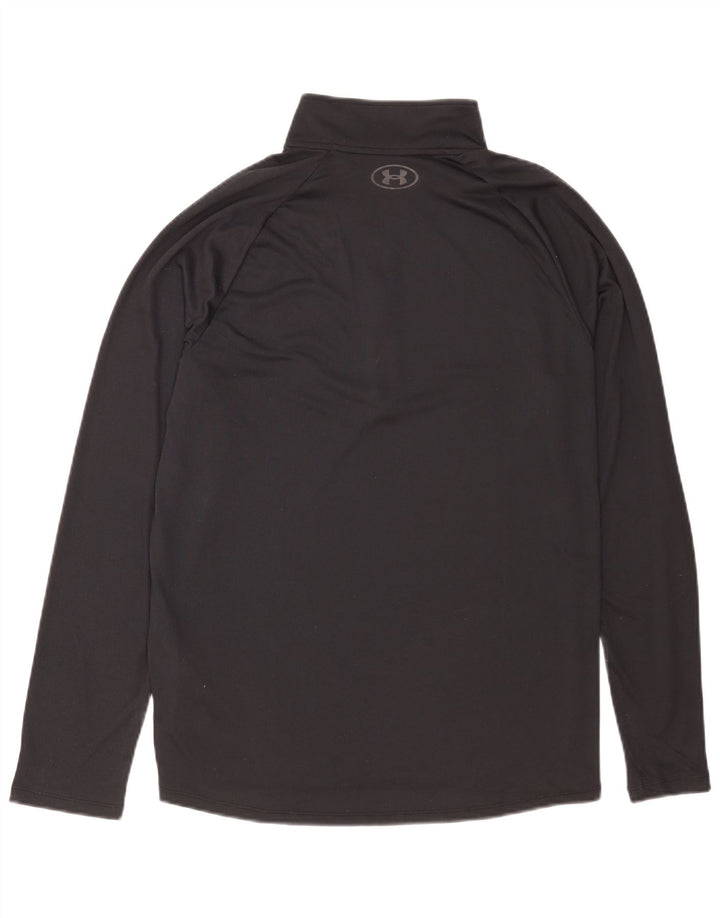 Under Armour Mens Zip Neck Top Long Sleeve Large Black Polyester