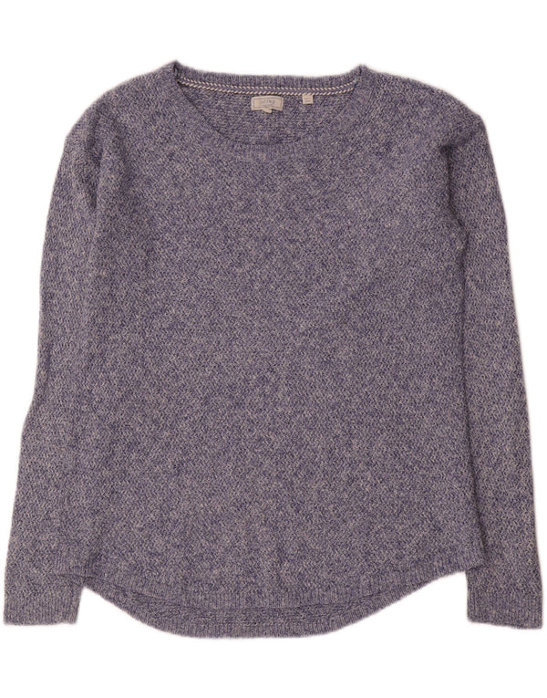 Fat Face Womens Oversized Boat Neck Jumper Sweater UK 10 Small Blue Cotton