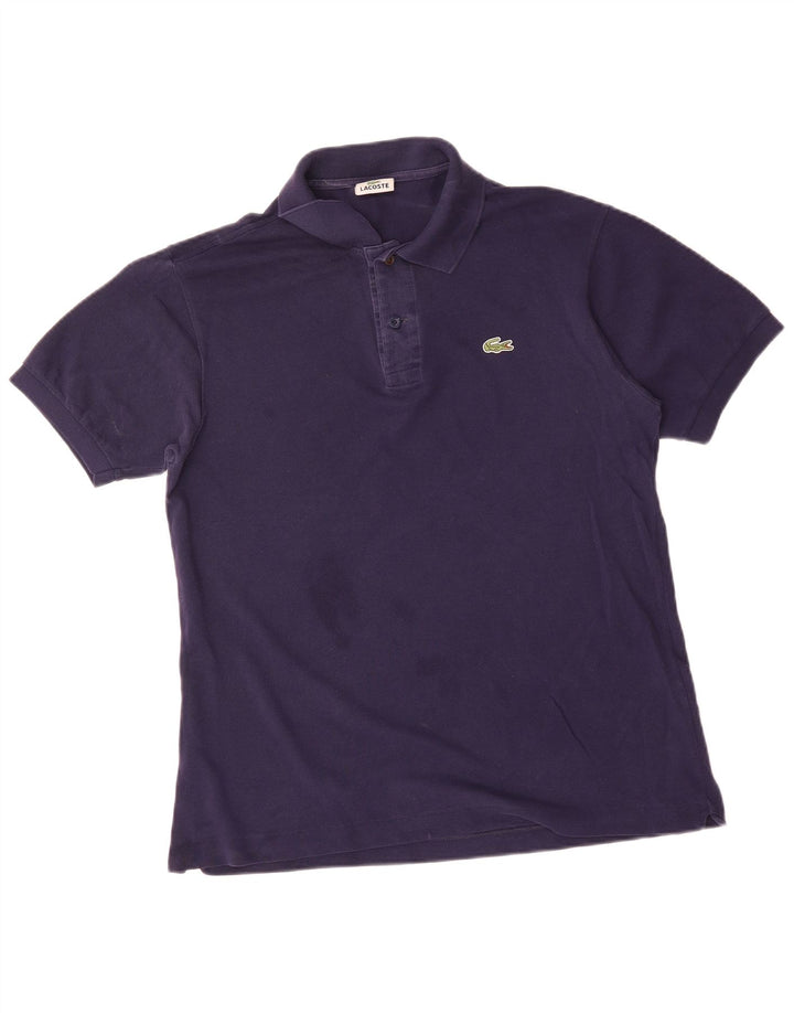 LACOSTE Mens Polo Shirt Size 4 Medium Navy Blue Cotton