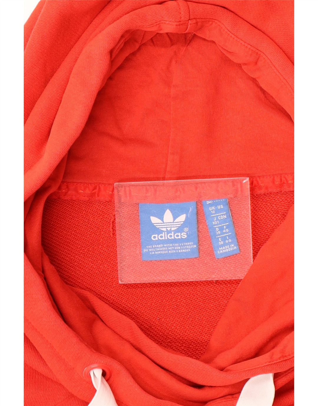 Adidas Womens Graphic Hoodie Jumper UK 12 Medium Red