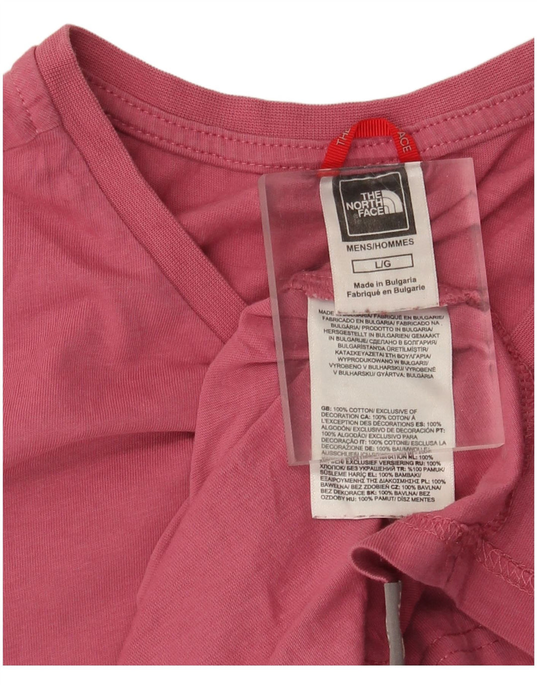 The North Face Mens T-Shirt Top Large Pink Cotton