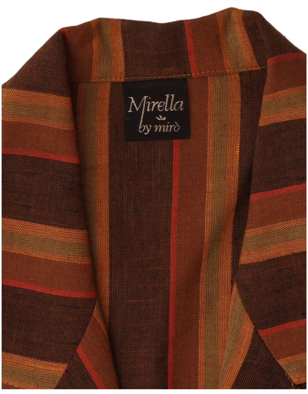 Mirella Womens 1 Button Blazer Jacket UK 14 Medium Brown Striped