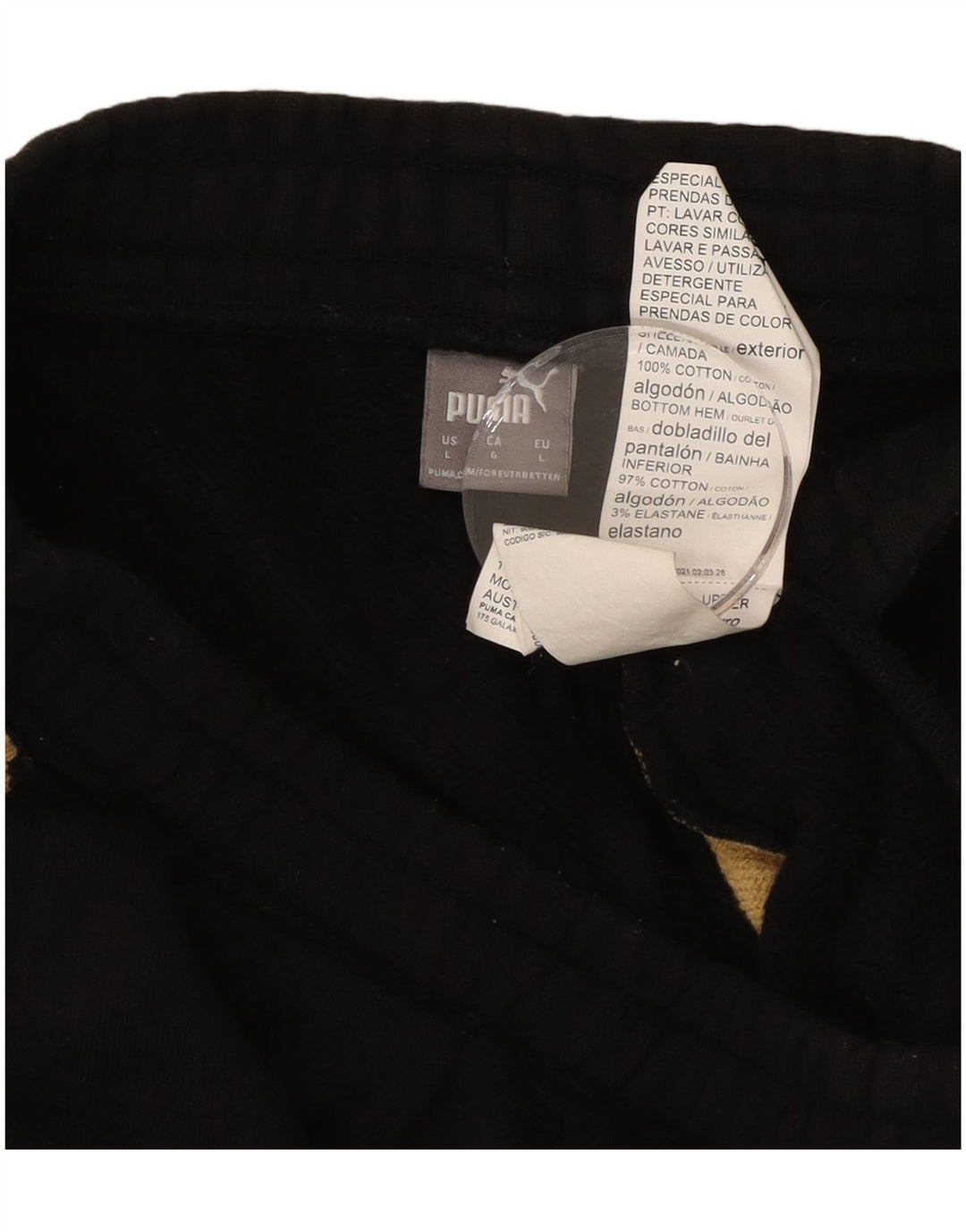 PUMA Womens Tracksuit Trousers Joggers UK 14 Large  Black Animal Print