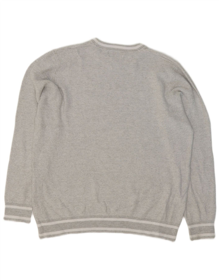 Marks & Spencer Mens Crew Neck Jumper Sweater 2XL Grey Cotton