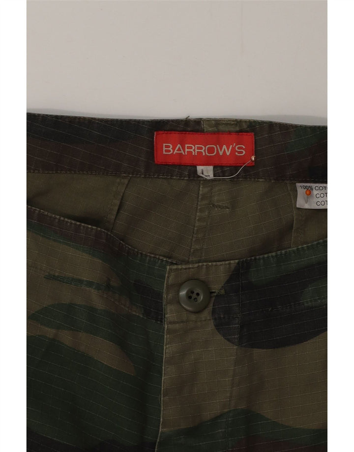 BARROW'S Mens Straight Cargo Trousers Large W36 L34 Khaki Camouflage