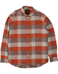 QUIKSILVER Mens Regular Fit Flannel Shirt XL Orange Check Cotton