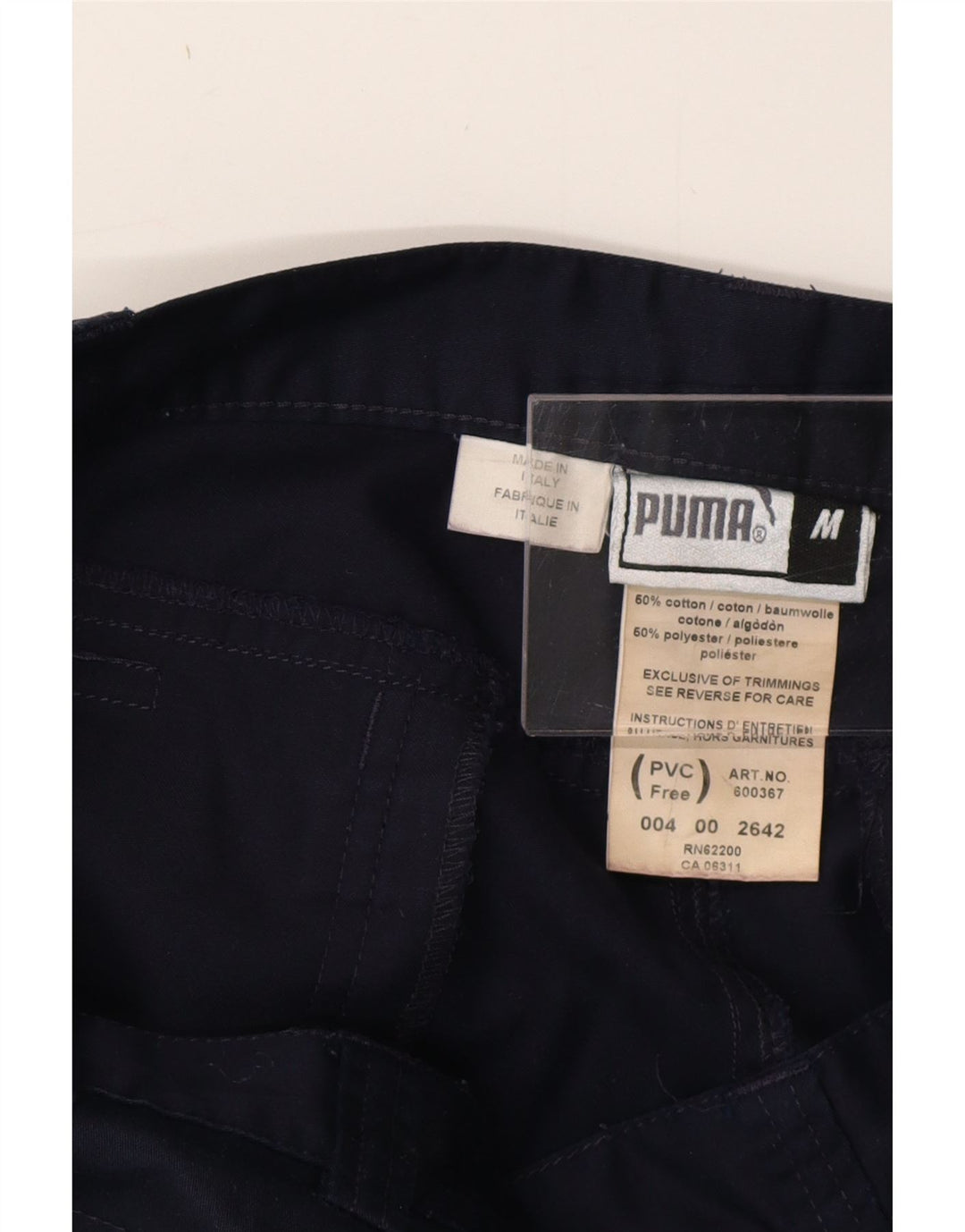PUMA Mens Cargo Shorts Medium W32 Navy Blue Cotton