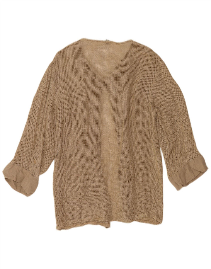 Vintage Womens See Through 1 Button 2 Piece Set UK 12 Medium Beige