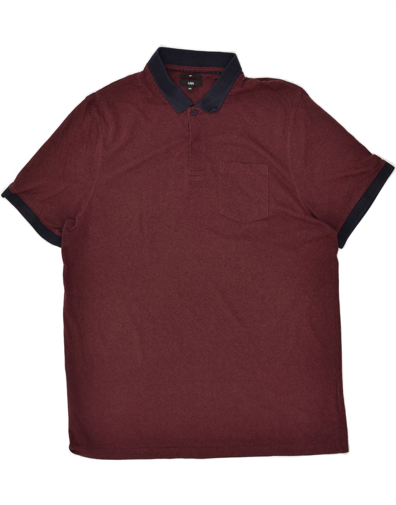 JULES Mens Slim Polo Shirt 2XL Burgundy Cotton | Vintage Jules | Thrift | Second-Hand Jules | Used Clothing | Messina Hembry 